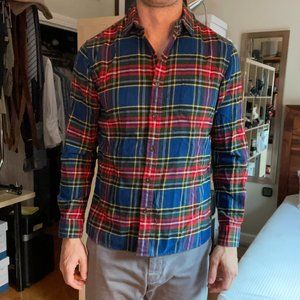 Plaid flannel slim fit long sleeve button down by Lands End